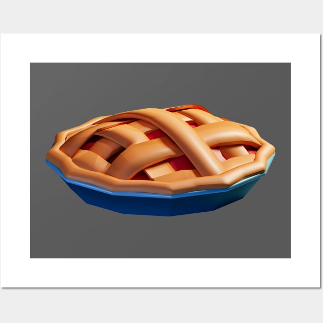 Pie - Low poly delicious home baked pie Wall Art by FoxAndBear